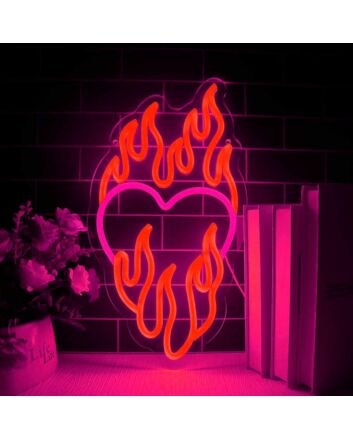 Burning Love Heart Neon Sign