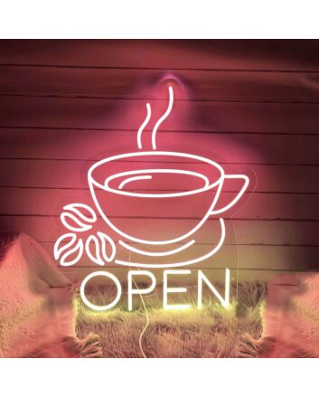 Customize Coffee Open Neon Sign