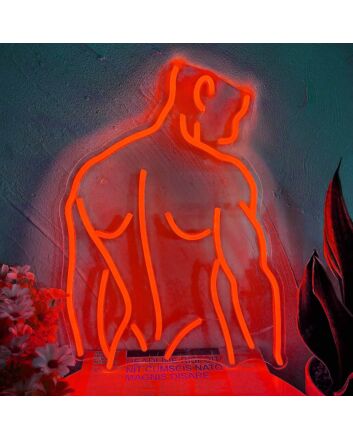 Muscle Line Art Back Neon Sign