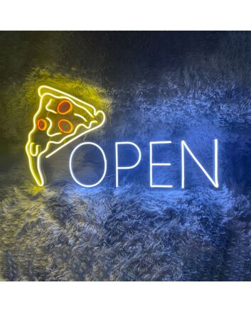 Customize Pizza Open Neon Sign
