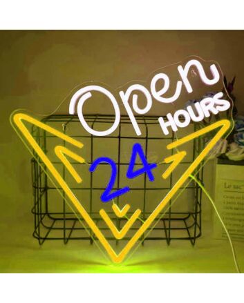 Customize 24 Hours Open Neon Sign