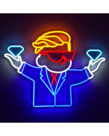 Little Miner Digging for Diamonds Neon Sign