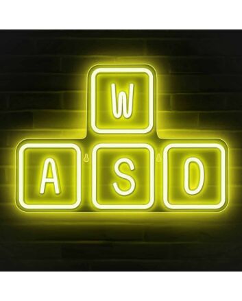 Gaming Keyboard Keys Neon Sign