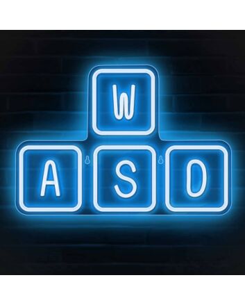 Gaming Keyboard Keys Neon Sign