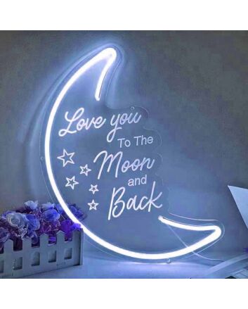 Love You to the Moon and Back Wedding Neon Sign