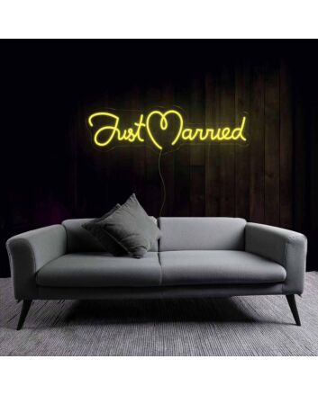 Just Married Wedding Celebration Neon Sign