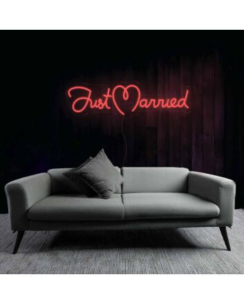 Just Married Wedding Celebration Neon Sign