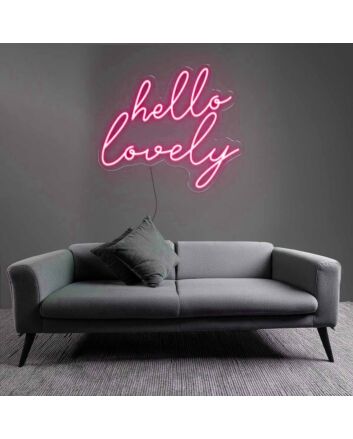 Charming Hello Lovely LED Neon Sign