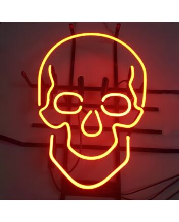 Skull Bold Iron Frame Neon Sign