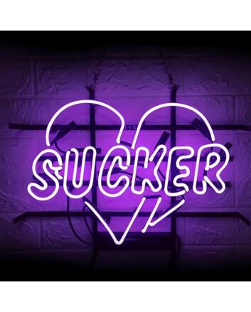 SUCKER Heart-shaped Fun Iron Frame Neon Sign