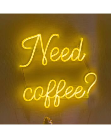 Need Coffee Vibrant Neon Sign