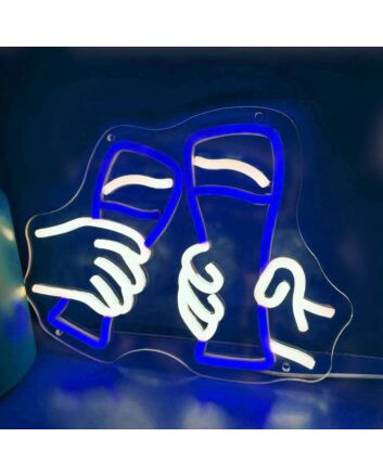 Large Beer Mug Toasting Bar Neon Sign