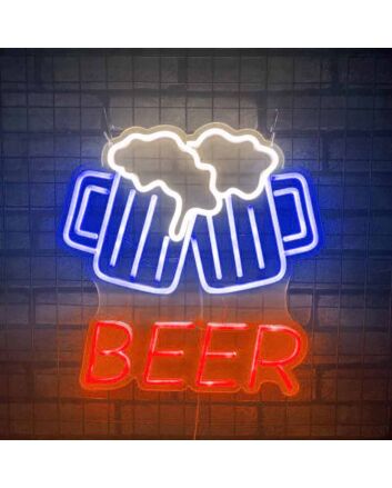 Customize Beer Toasting Celebration Neon Sign