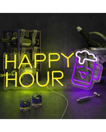 Customize Happy Hour Beer Time Neon Sign