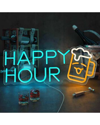 Customize Happy Hour Beer Time Neon Sign