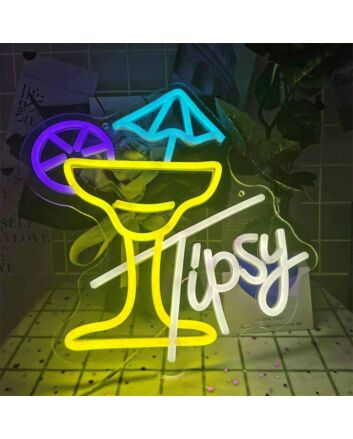 Customize Tipsy Cocktail Time Neon Sign
