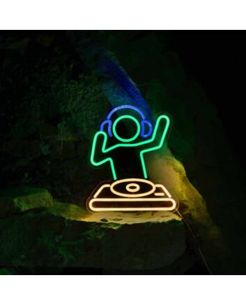 DJ Turntable Neon Sign