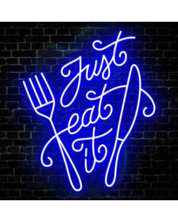 Vibrant Just Eat It Restaurant Neon Sign