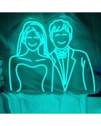 Abstract Couple Wedding Neon Sign