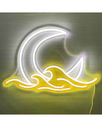 Moon Over the Sea Neon Light