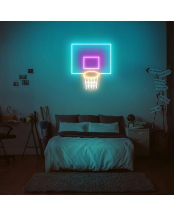 Basketball Basket Neon Sign for Sports Enthusiasts