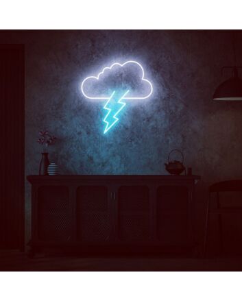 Thunderbolt Lightning Cloud Bolt Neon Sign for Dynamic Ambiances