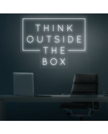 Think Outside The Box Neon Sign for Inspirational and Creative Spaces