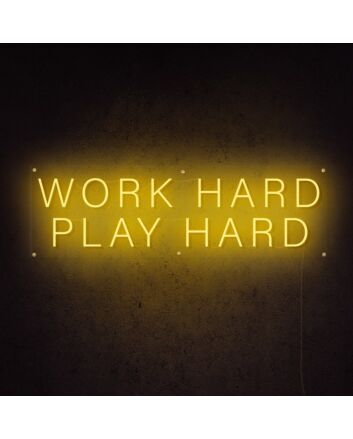 Work Hard Play Hard Neon Sign for Motivational and Inspirational Spaces