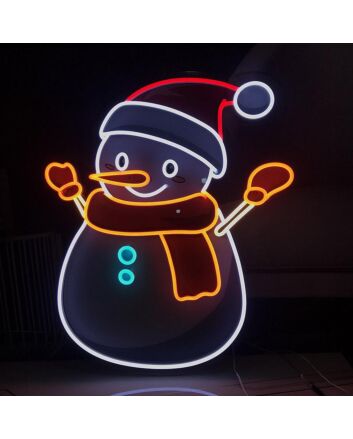 Snowman Neon Sign for Festive and Fun Spaces