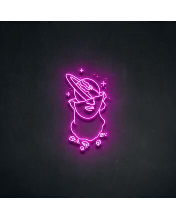 Saturn Statue Neon Sign for Space and Astronomy Lovers
