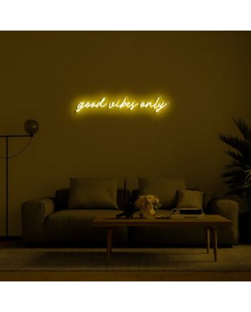 Good Vibes Only Neon Sign for Positive and Happy Spaces