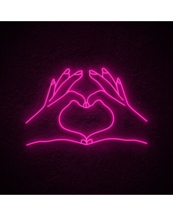 Heart Hand Neon Sign for Loving and Positive Spaces