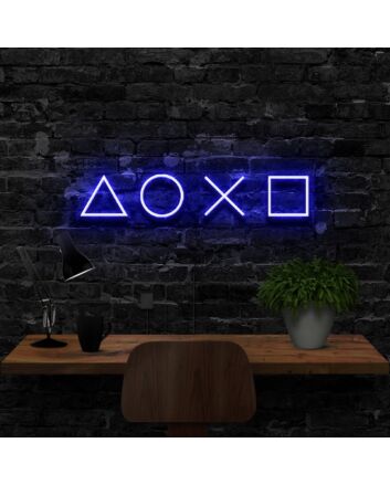 Playstation Controls Neon Sign for Gamers and Entertainment Spaces