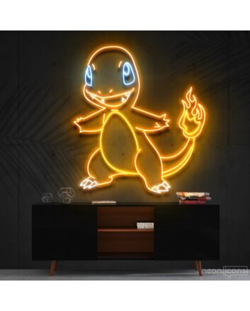 Charmander Neon Sign for Anime Fans and Fun Spaces