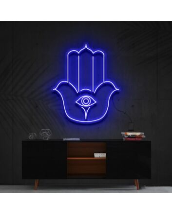 Hamsa Neon Sign for Protection and Positive Energy
