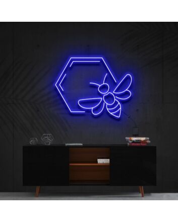 Honeycomb Bee Neon Sign for Nature and Whimsical Decor