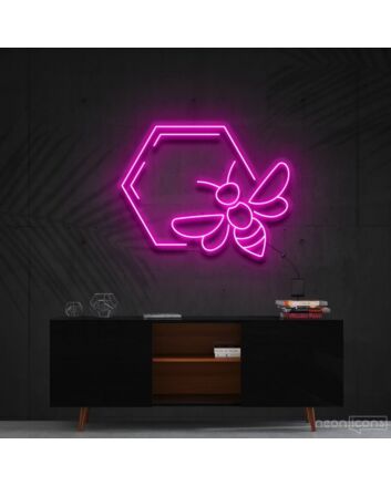 Honeycomb Bee Neon Sign for Nature and Whimsical Decor