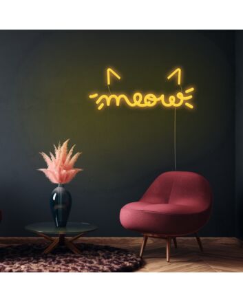 Meow Neon Sign NE1104 for Cat Lovers and Playful Spaces