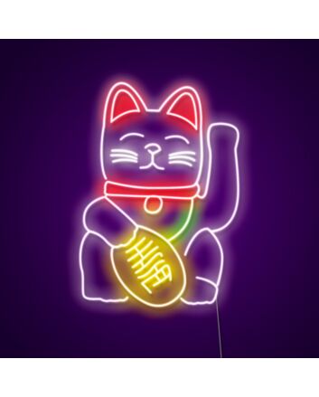 Chinese Cat Neon Sign for Lucky and Whimsical Decor