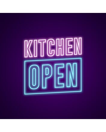 Kitchen Open Neon Sign for Restaurants and Home Kitchens