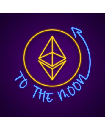Ethereum To The Moon Sign Neon Sign for Cryptocurrency Enthusiasts