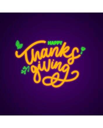 Happy Thanksgiving Neon Sign for Festive and Celebratory Spaces