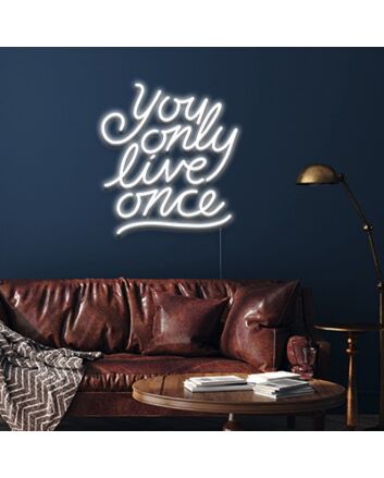 You Only Live Once Neon Sign for Motivational and Bold Spaces