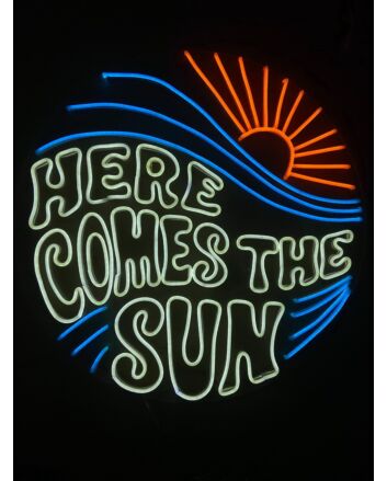 Here Comes The Sun Neon Sign for Positive and Happy Spaces