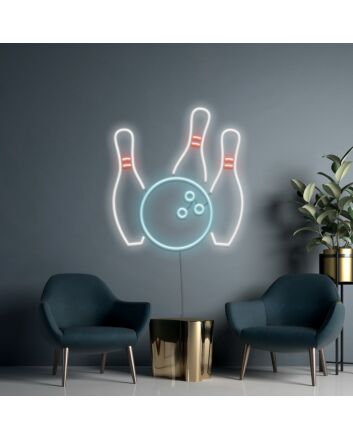 Bowling Ball And Pins Neon Sign for Bowling Alleys and Fun Spaces