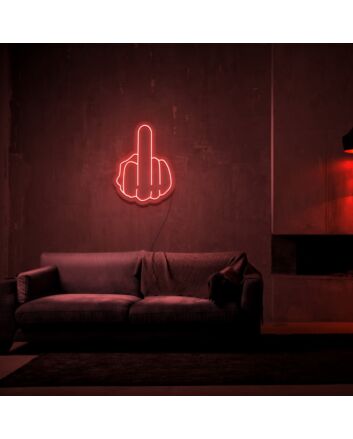 Middle Finger Neon Sign for Edgy and Bold Spaces