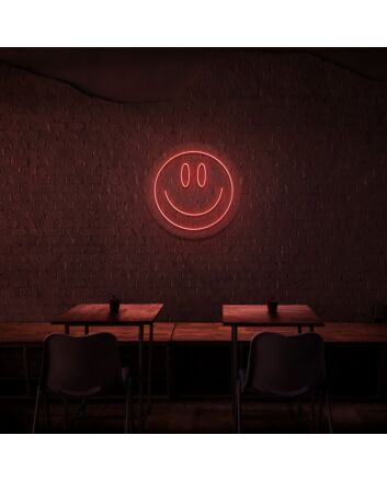 Smiley Neon Sign for Happy and Positive Spaces