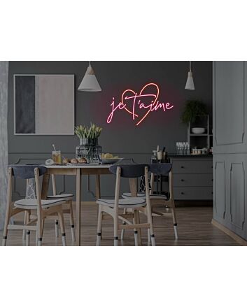 Je T'aime Neon Sign for Romantic and Loving Spaces