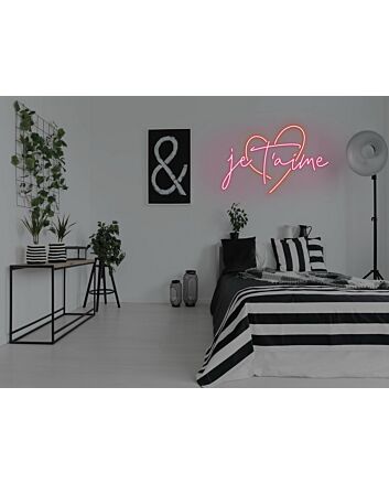 Je T&#039;aime Neon Sign for Romantic and Loving Spaces