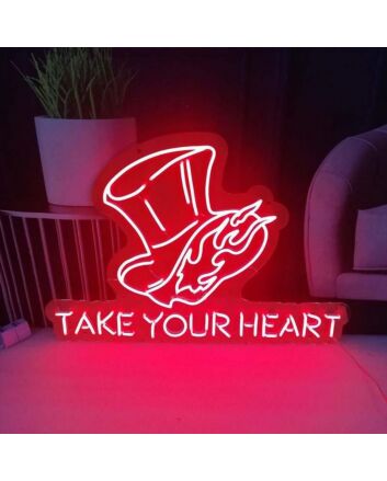 Persona 5 Take Your Heart Neon Sign for Video Game Fans